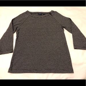 Westbound Black and White stripe top 3/4 Sleeve